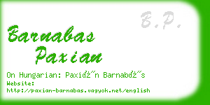 barnabas paxian business card